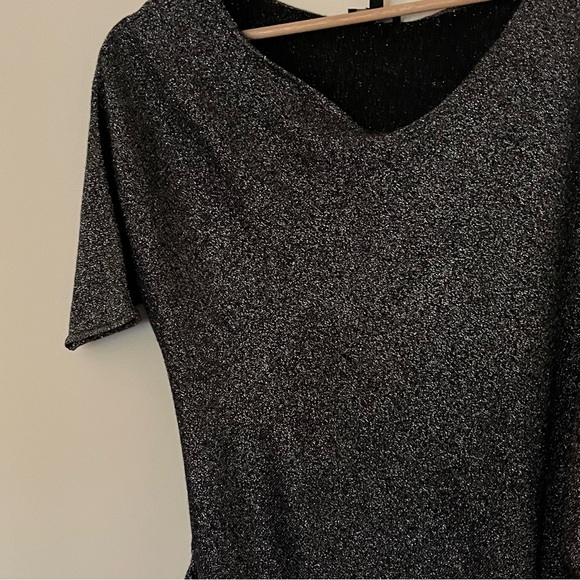 silver metallic shimmery asymmetrical dress - Picture 2 of 7